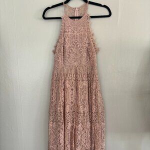 Blush Lace Semi-Formal Dress